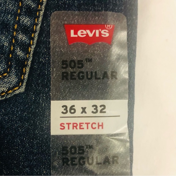 NWT New Levi’s 505 Regular Stretch, Size 36 X 33 and 34 X 32 - Picture 8 of 14
